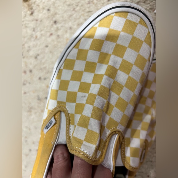Vans yellow white checkered shoes men’s 7 women’s 8.5 - Picture 9 of 9